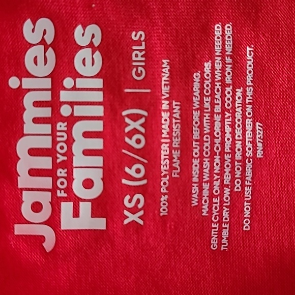 JAMMIES FOR FAMILIES GIRLS 2 PIECE "FUN LOVE FAMILY TOGETHER " SIZE XS 6/6X - Picture 6 of 13